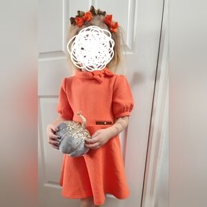 JANIE AND JACK Girls Orange Fall Dress